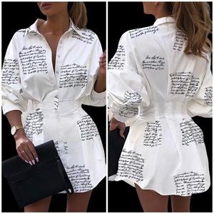 Printed Midi Shirt Dress